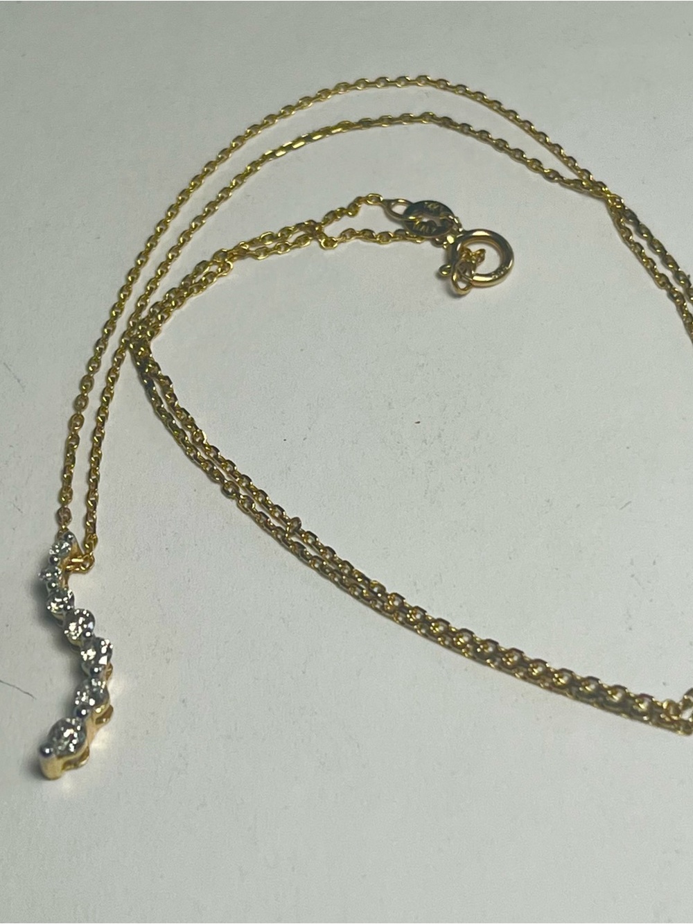 14k Solid Gold Genuine Diamond Journey Pendant 18” Necklace - Picture 9 of 9